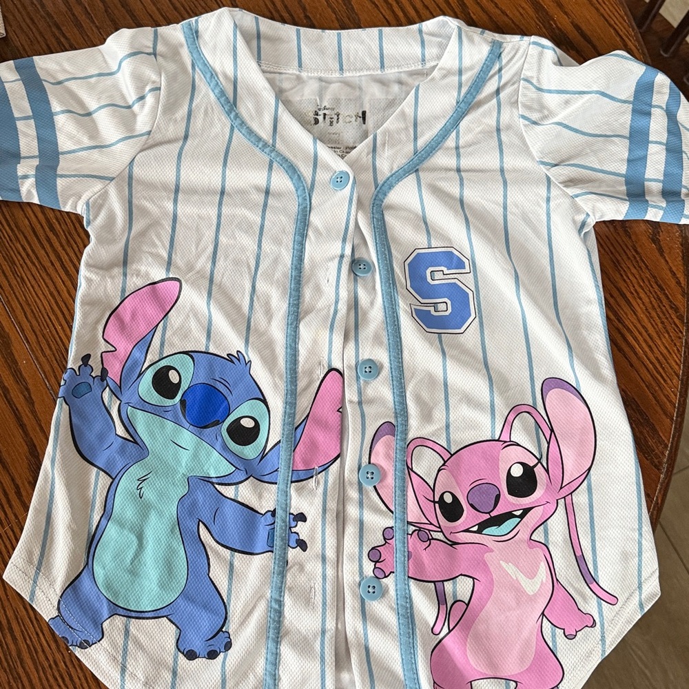 🌺 Small Women’s Disney Lilo and STITCH 626 Baseball Jersey Button Shirt